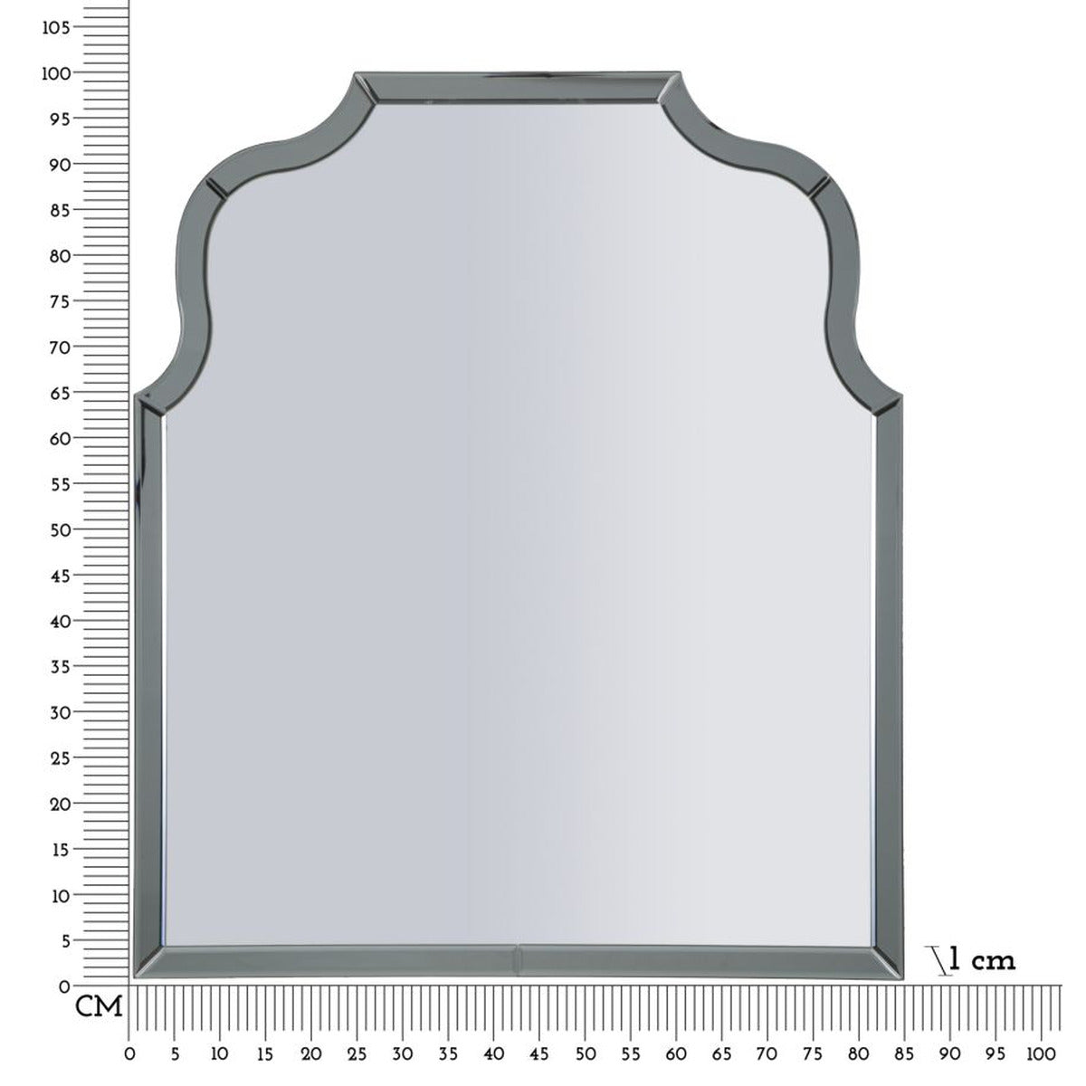 Specchio con Cornice Classico, Grigio, MDF, 100x85x1 cm, Seven Design