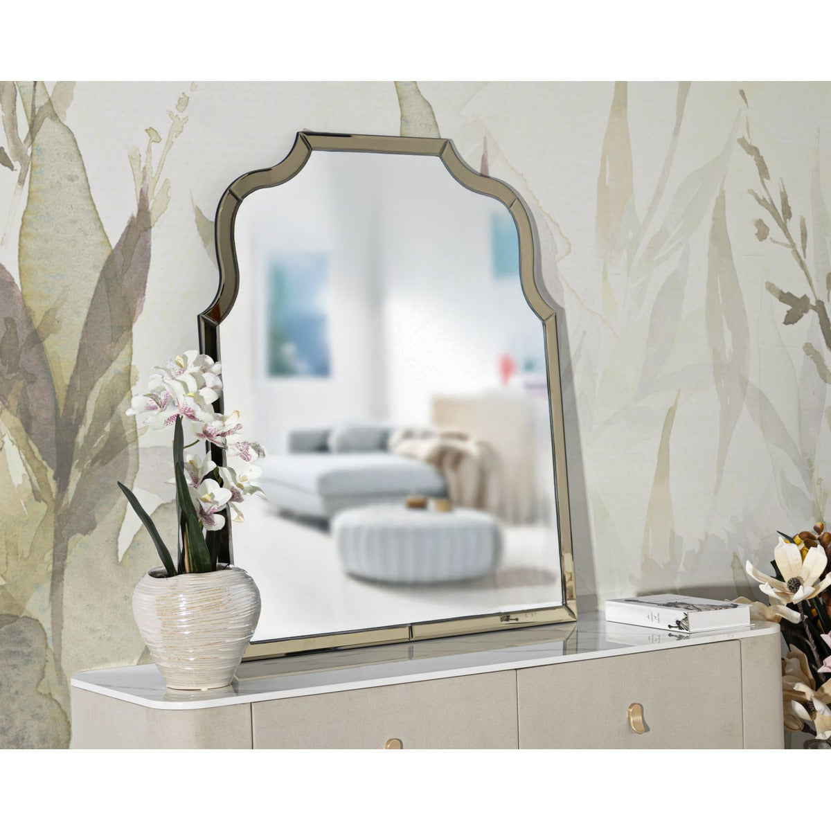 Specchio con Cornice Classico 1, Oro, MDF, 100x85x1 cm, Seven Design