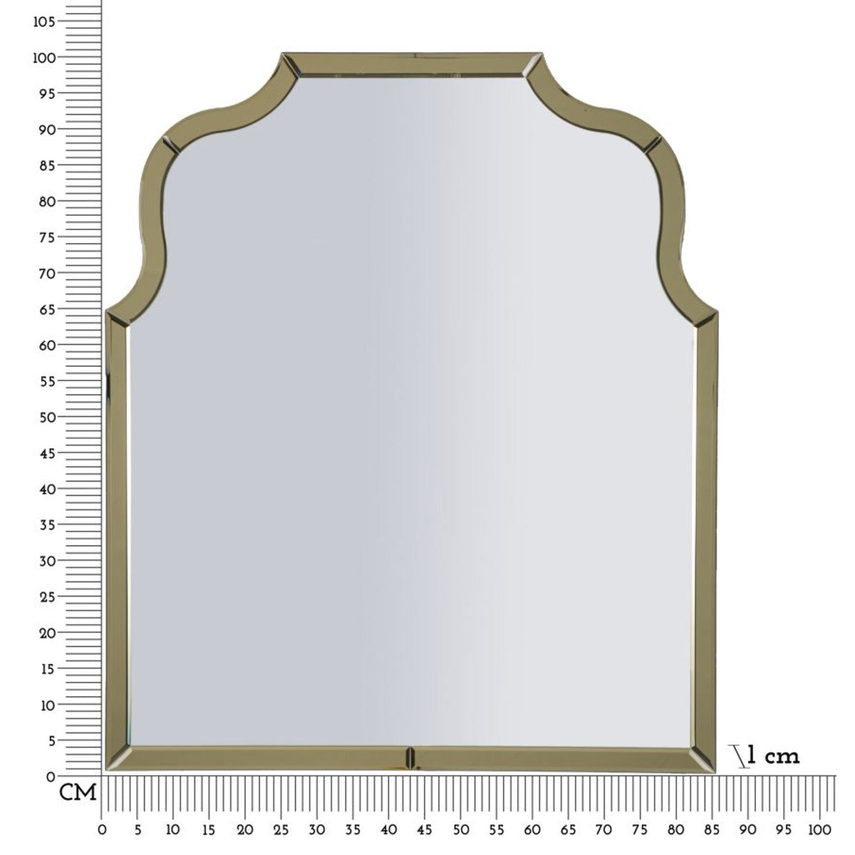 Specchio con Cornice Classico 1, Oro, MDF, 100x85x1 cm, Seven Design