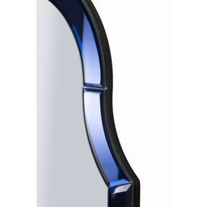 Specchio con Cornice Classico 3, Blu, MDF, 100x62x1 cm, Seven Design