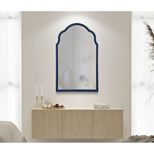 Specchio con Cornice Classico 3, Blu, MDF, 100x62x1 cm, Seven Design