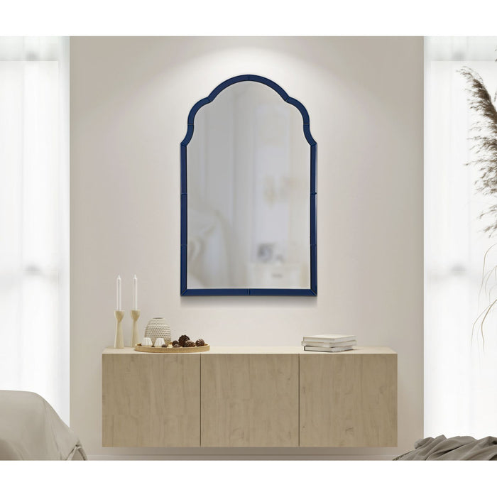 Specchio con Cornice Classico 3, Blu, MDF, 100x62x1 cm, Seven Design