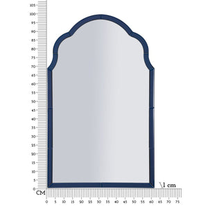 Specchio con Cornice Classico 3, Blu, MDF, 100x62x1 cm, Seven Design