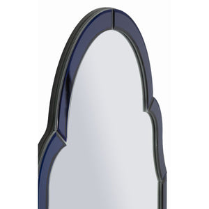 Specchio con Cornice Classico 4, Blu, MDF, 80x47x1 cm, Seven Design