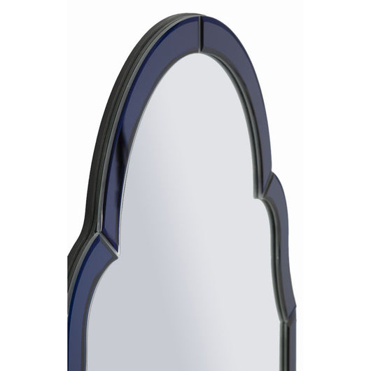 Specchio con Cornice Classico 4, Blu, MDF, 80x47x1 cm, Seven Design