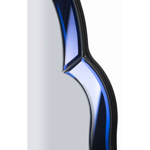 Specchio con Cornice Classico 4, Blu, MDF, 80x47x1 cm, Seven Design