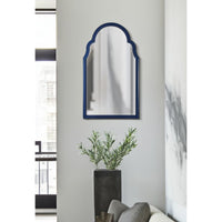 Specchio con Cornice Classico 4, Blu, MDF, 80x47x1 cm, Seven Design