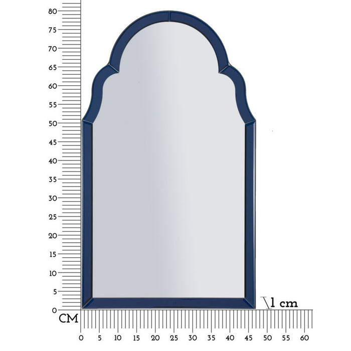 Specchio con Cornice Classico 4, Blu, MDF, 80x47x1 cm, Seven Design