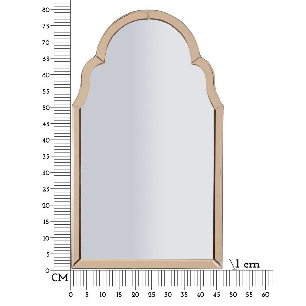 Specchio con Cornice Classico 7, Rosa, MDF, 80x47x1 cm, Seven Design