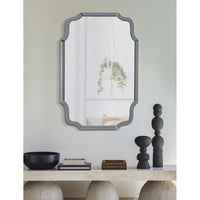 Specchio con Cornice Classico 9, Grigio, MDF, 90x60x1 cm, Seven Design