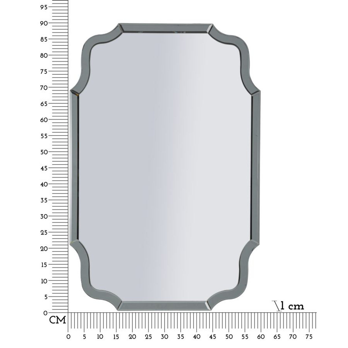 Specchio con Cornice Classico 9, Grigio, MDF, 90x60x1 cm, Seven Design
