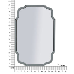 Specchio con Cornice Classico 9, Grigio, MDF, 90x60x1 cm, Seven Design