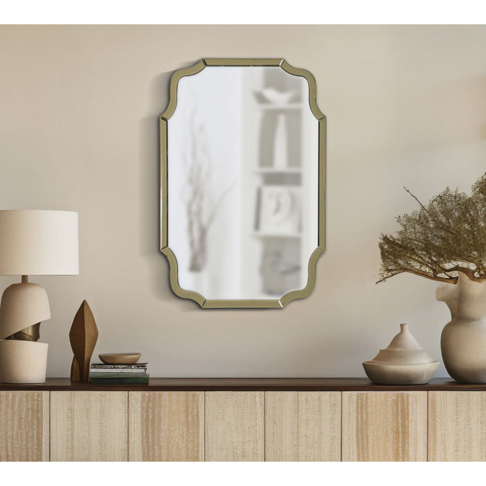 Specchio con Cornice Classico 11, Oro, MDF, 90x60x1 cm, Seven Design