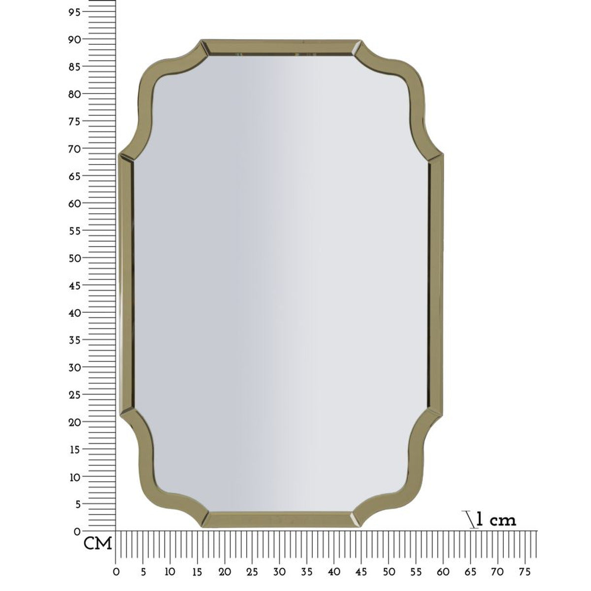 Specchio con Cornice Classico 11, Oro, MDF, 90x60x1 cm, Seven Design