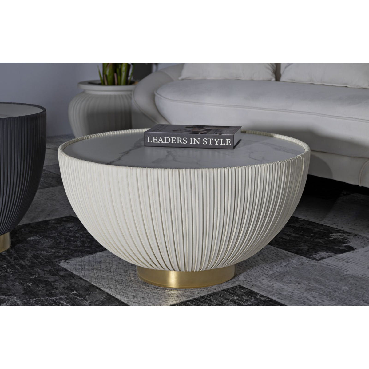 Tavolino MF701, Beige, Ceramica, 38x71x71 cm, Seven Design