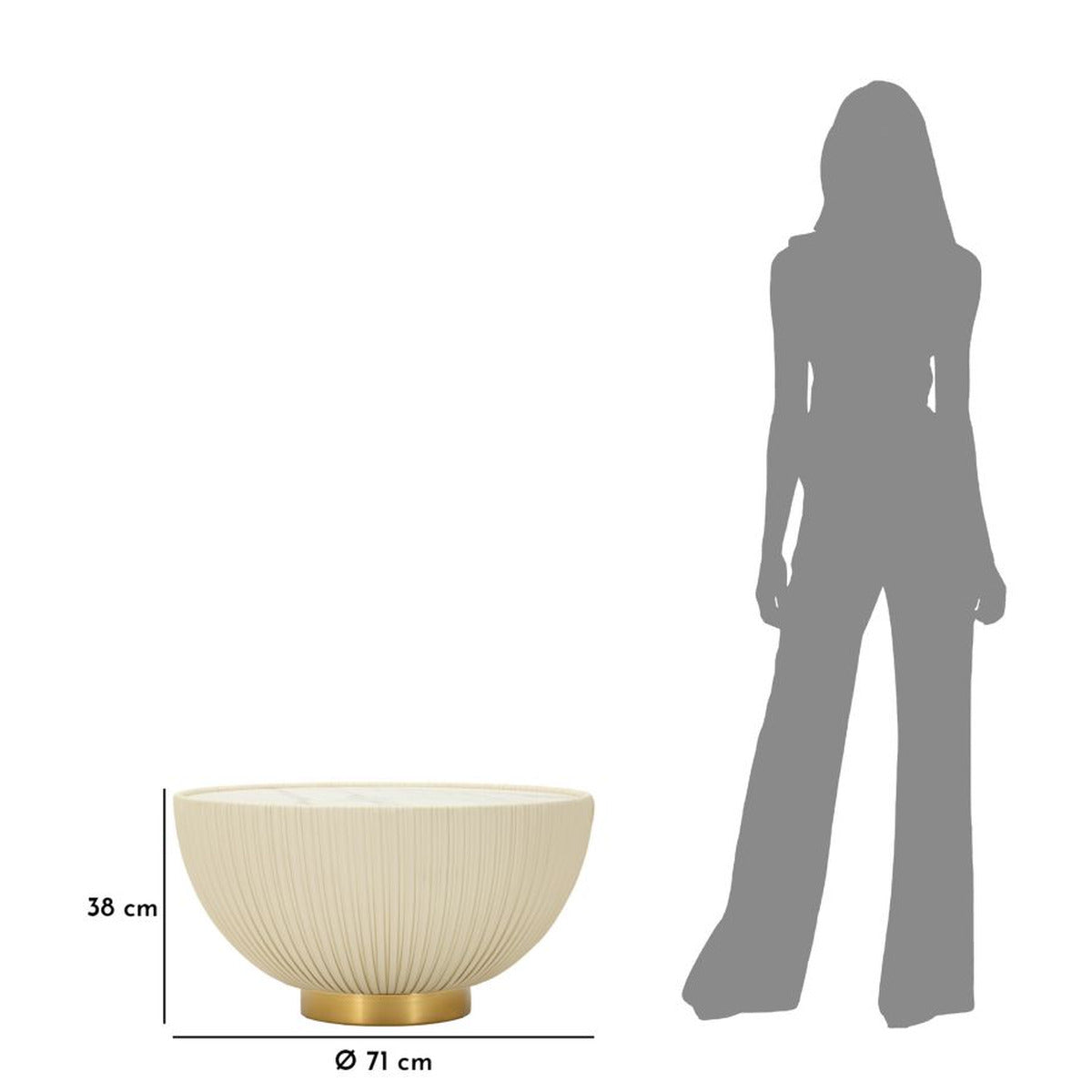 Tavolino MF701, Beige, Ceramica, 38x71x71 cm, Seven Design