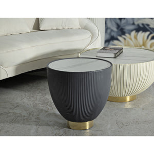 Tavolino MF702, Grigio, Ceramica, 45x46x46 cm, Seven Design