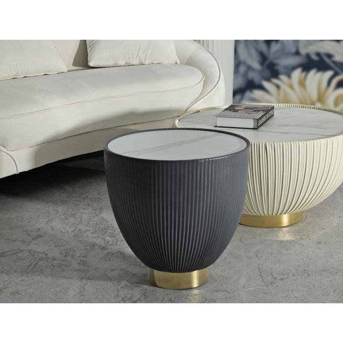 Tavolino MF702, Grigio, Ceramica, 45x46x46 cm, Seven Design