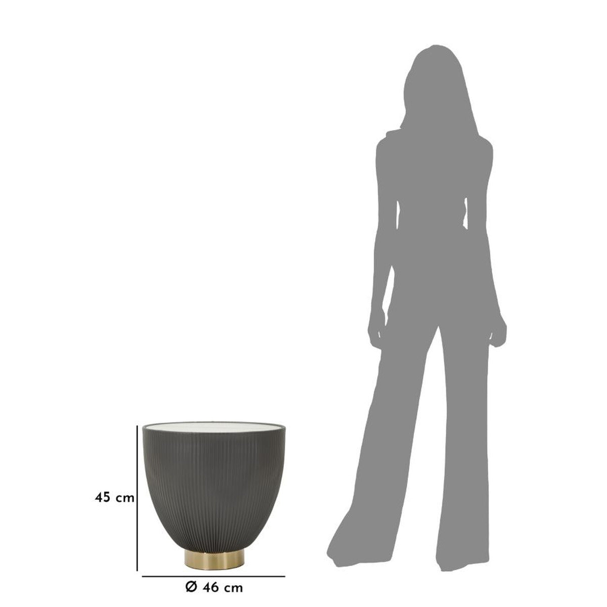 Tavolino MF702, Grigio, Ceramica, 45x46x46 cm, Seven Design