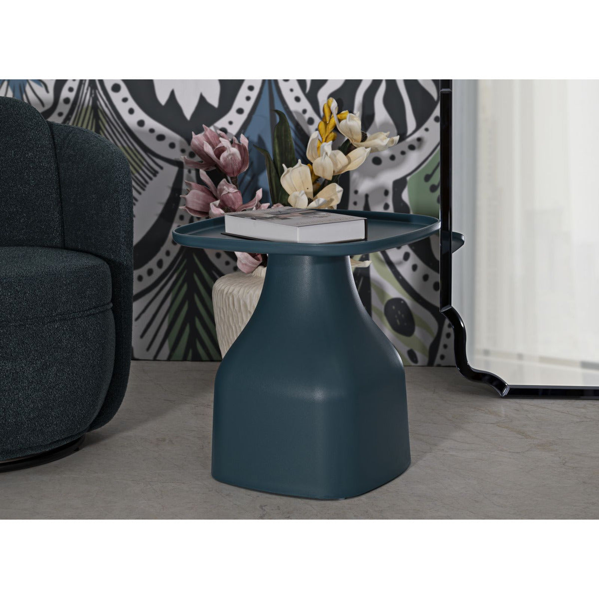 Tavolino MF705, Blu, Plastica, 50x48x48 cm, Seven Design