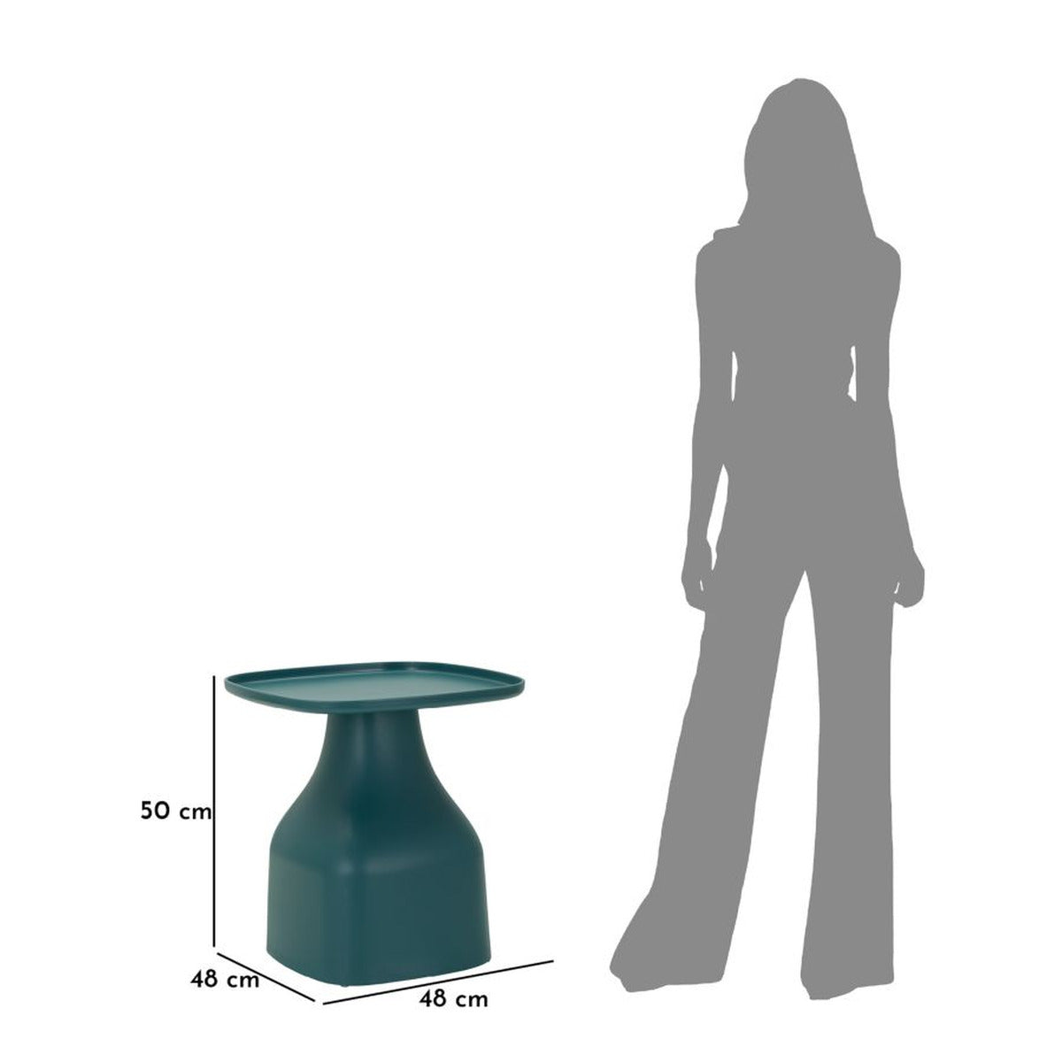 Tavolino MF705, Blu, Plastica, 50x48x48 cm, Seven Design