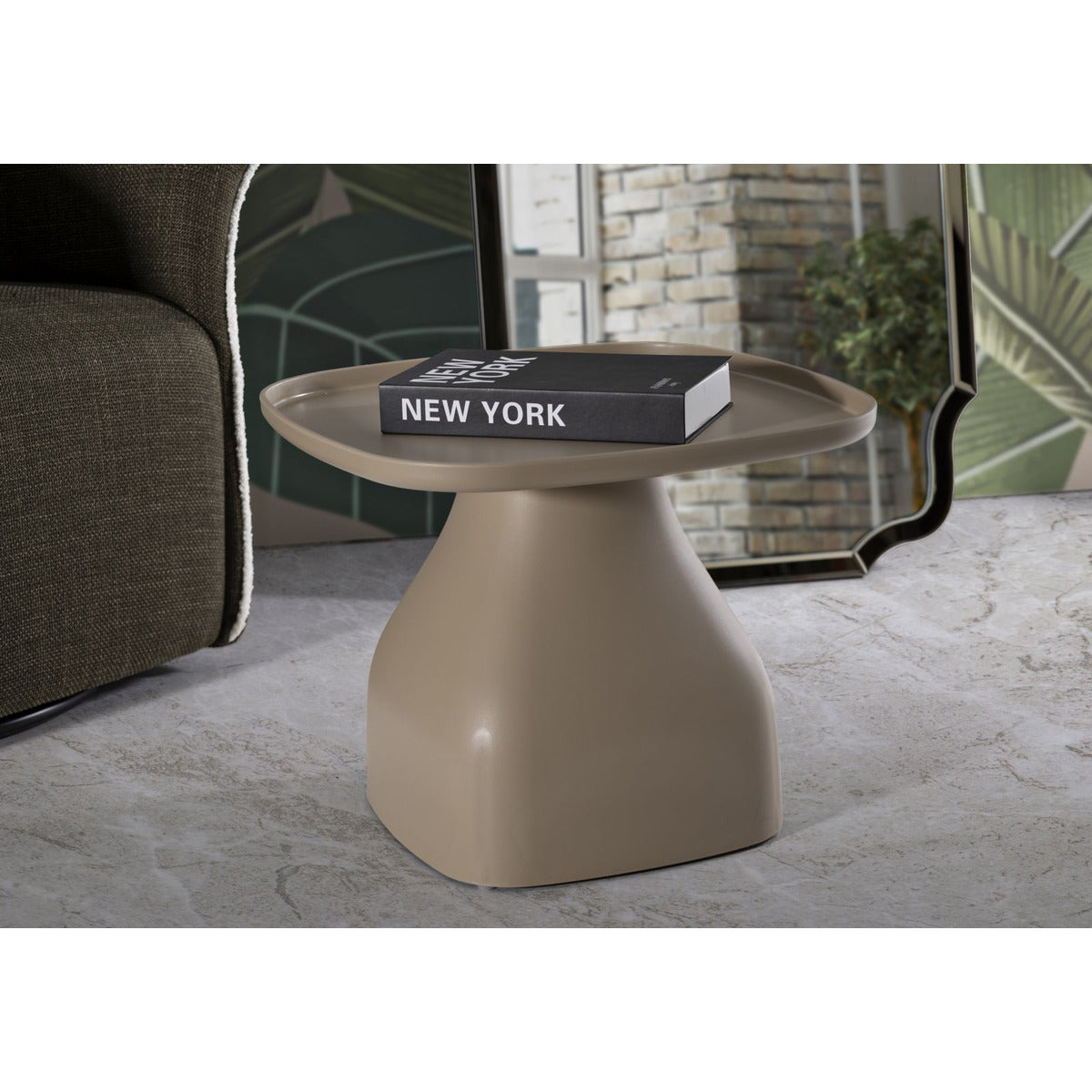 Tavolino MF712, Grigio, Plastica, 38x48x48 cm, Seven Design