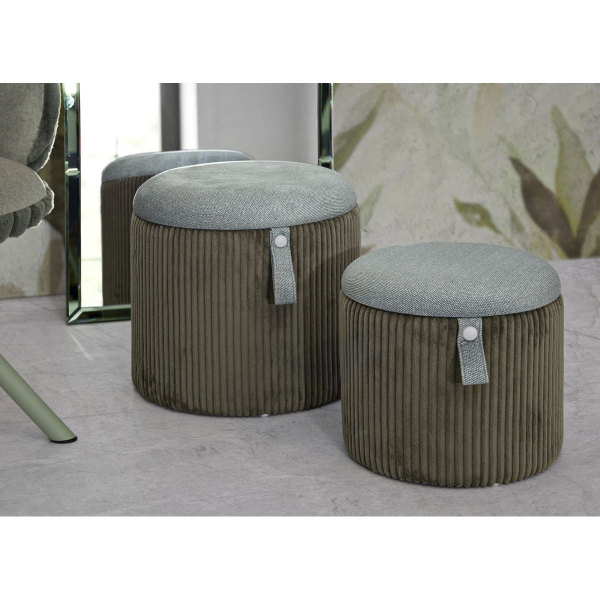 Pouf MF719, Verde, MDF, 38x38x38 cm, Seven Design