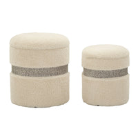 Pouf MF720, Beige, MDF, 47x40x40 cm, Seven Design