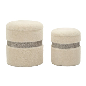 Pouf MF720, Beige, MDF, 47x40x40 cm, Seven Design