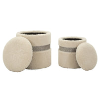 Pouf MF720, Beige, MDF, 47x40x40 cm, Seven Design