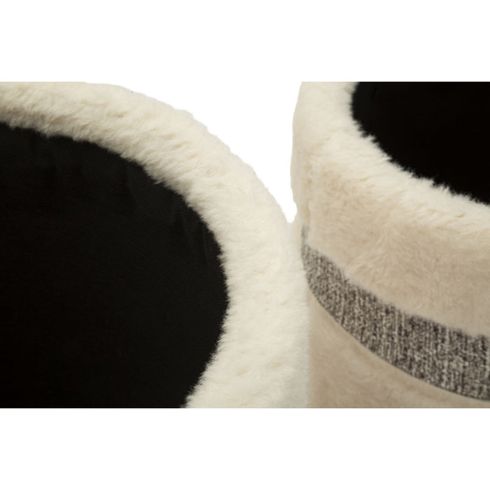 Pouf MF720, Beige, MDF, 47x40x40 cm, Seven Design