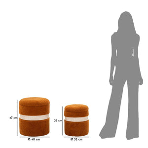 Pouf MF721, Marrone, MDF, 47x40x40 cm, Seven Design