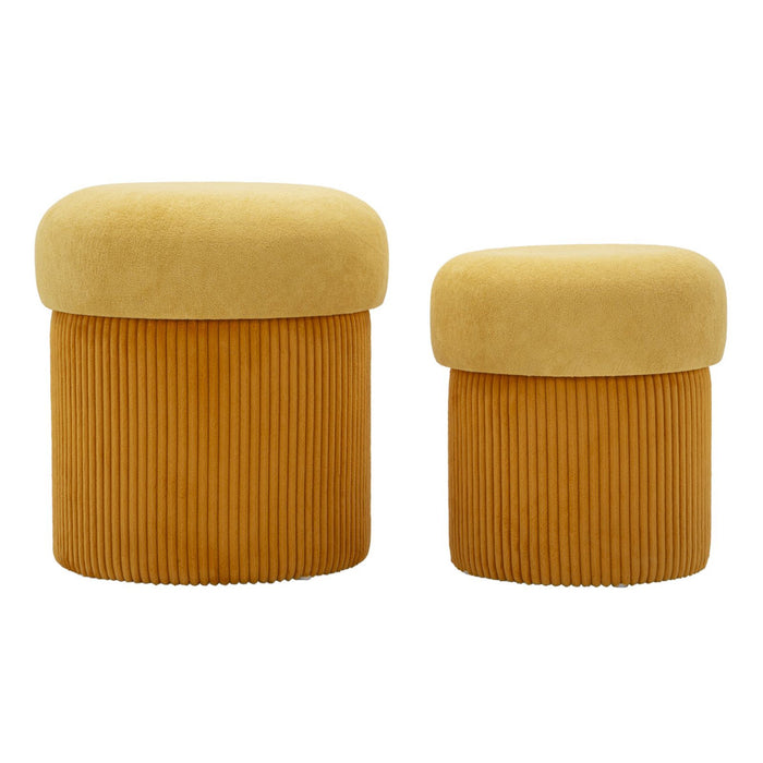 Pouf MF722, Giallo, MDF, 44x42x42 cm, Seven Design