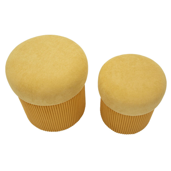 Pouf MF722, Giallo, MDF, 44x42x42 cm, Seven Design