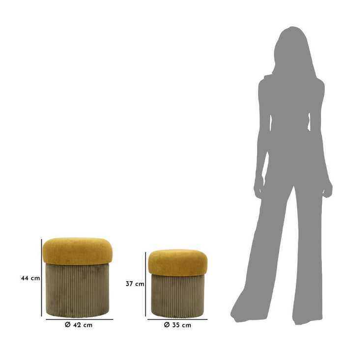 Pouf MF723, Verde, MDF, 44x42x42 cm, Seven Design