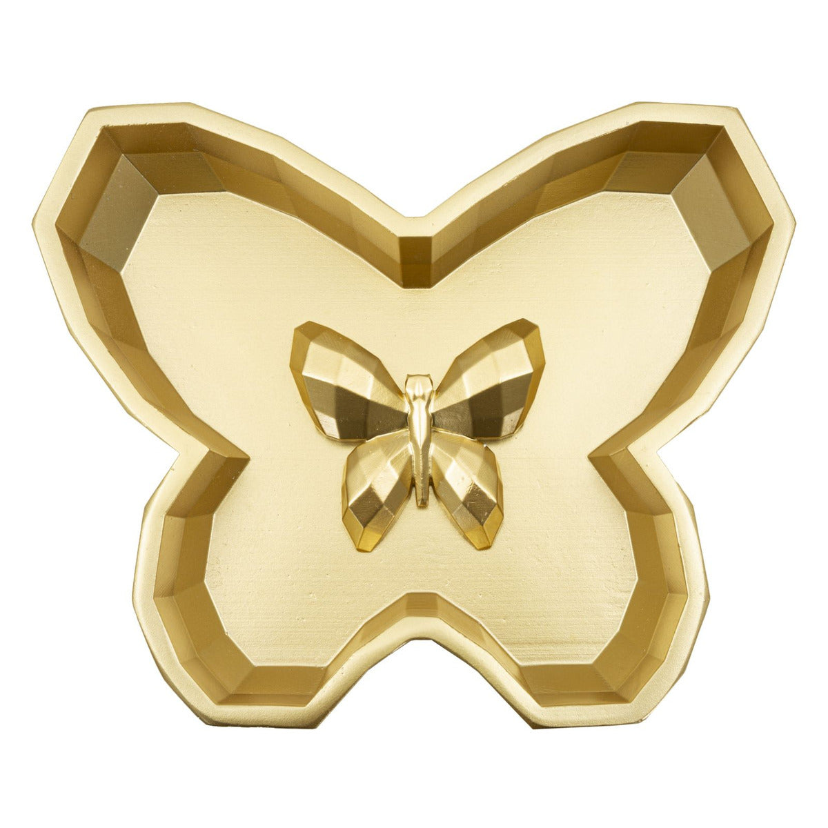Vassoio Farfalla, Oro, Poliresina, 3x20,5x17,5 cm, Seven Design