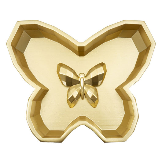 Vassoio Farfalla, Oro, Poliresina, 3x20,5x17,5 cm, Seven Design