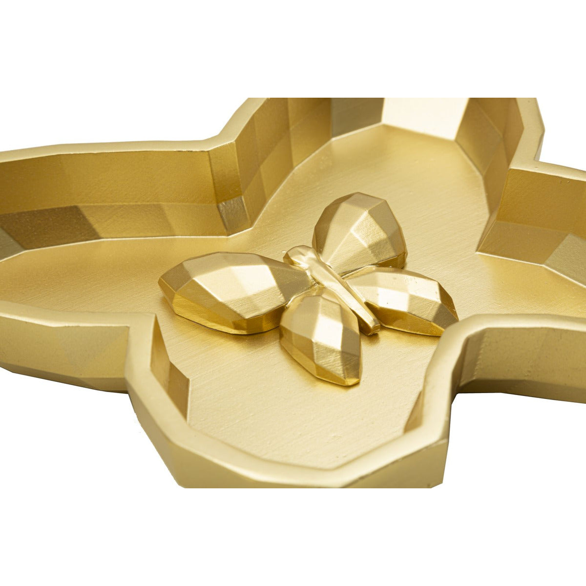 Vassoio Farfalla, Oro, Poliresina, 3x20,5x17,5 cm, Seven Design