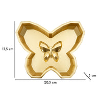 Vassoio Farfalla, Oro, Poliresina, 3x20,5x17,5 cm, Seven Design