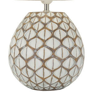Lampada da Tavolo MF725, Bianco, Poliresina, 52x35x35 cm, Seven Design