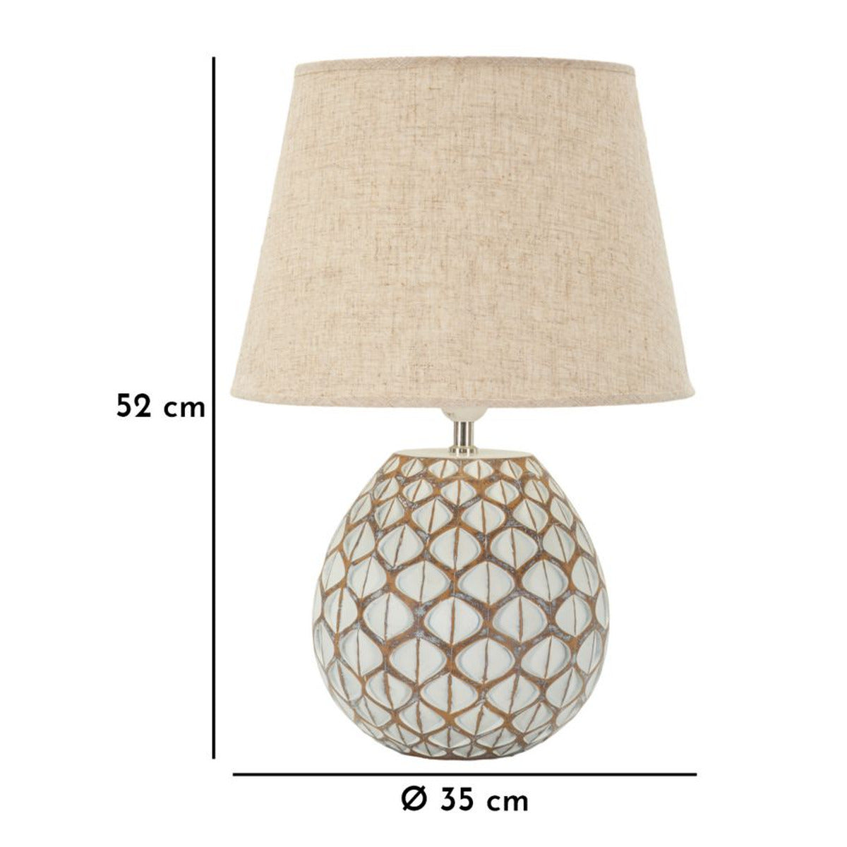 Lampada da Tavolo MF725, Bianco, Poliresina, 52x35x35 cm, Seven Design