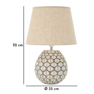 Lampada da Tavolo MF725, Bianco, Poliresina, 52x35x35 cm, Seven Design