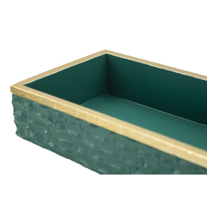 Portacandela MF735, Verde, Poliresina, 6,4x18,8x10,8 cm, Seven Design