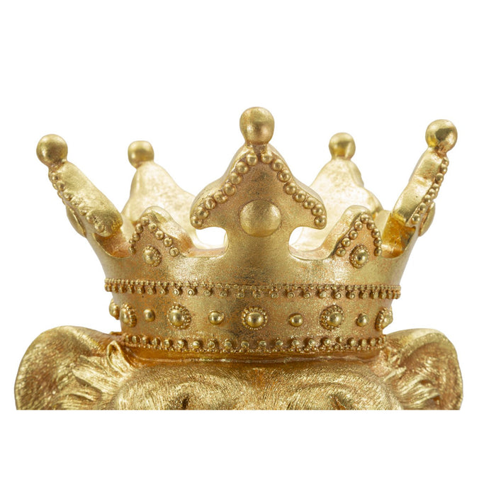 Scultura Leone 1, Oro, Poliresina, 30x42x74 cm, Seven Design