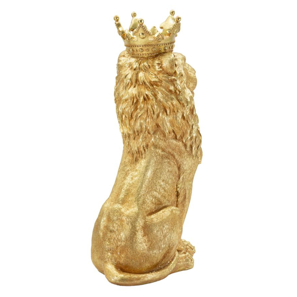 Scultura Leone 1, Oro, Poliresina, 30x42x74 cm, Seven Design