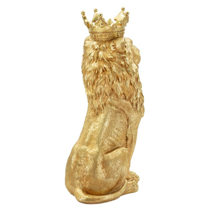 Scultura Leone 1, Oro, Poliresina, 30x42x74 cm, Seven Design