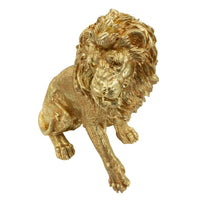 Scultura Leone 2, Oro, Poliresina, 45x29x55 cm, Seven Design