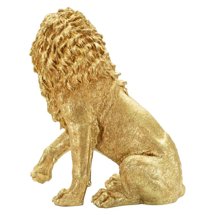 Scultura Leone 2, Oro, Poliresina, 45x29x55 cm, Seven Design