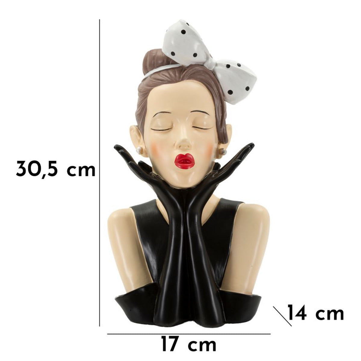 Scultura Donna 3, Multicolore, Poliresina, 17x14x30,5 cm, Seven Design