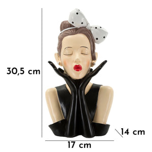 Scultura Donna 3, Multicolore, Poliresina, 17x14x30,5 cm, Seven Design